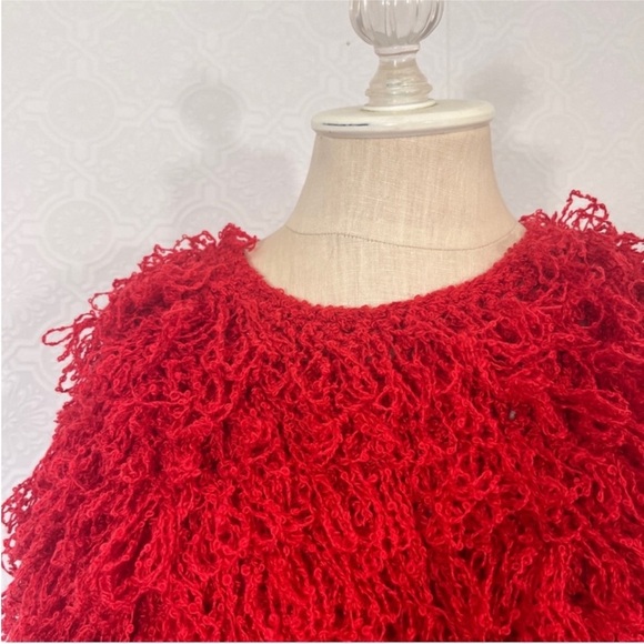 Red Textured Women's Sweater - Picture 3 of 5